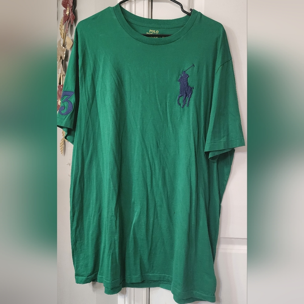 Polo by Ralph Lauren Green Tee with Purple Logo
